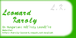 leonard karoly business card